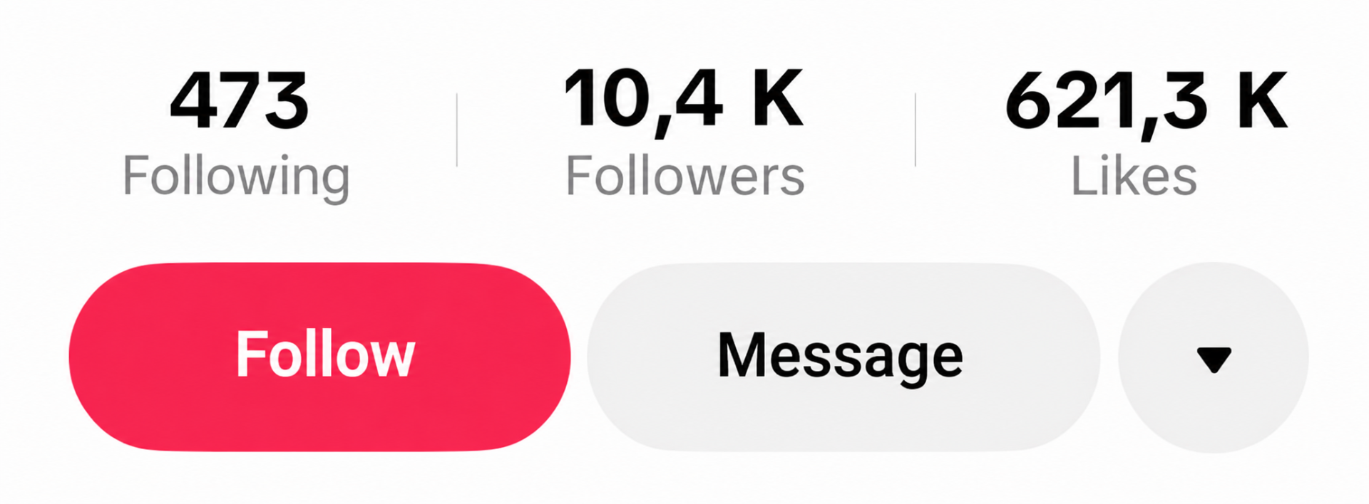 Matteo profile stats showing follower and like growth
